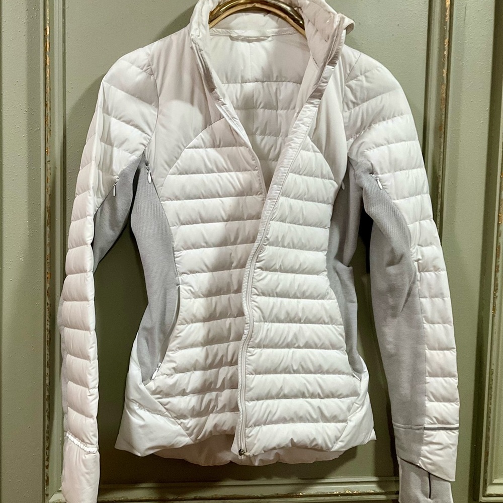 lululemon athletica Light Gray and White Puffer Jacket